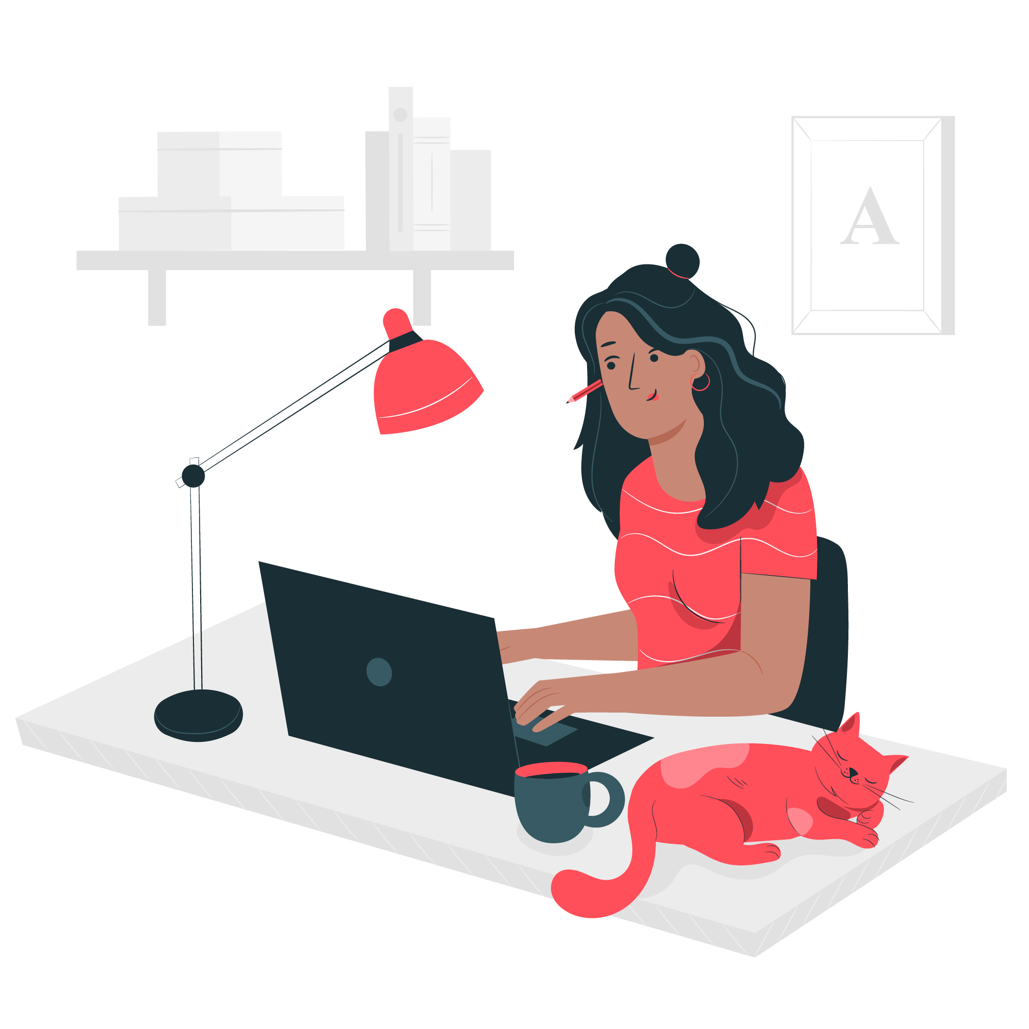 A vector of a freelancer working on a computer. Designed by slidesgo / Freepik