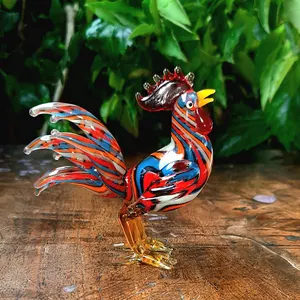 Glass Rooster Figurine